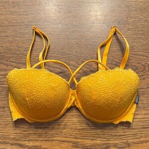 Yellow Victoria’s Secret /PINK Lace Women's Bra, 32D